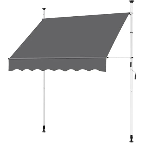 Offerta a tempo: Yaheetech Tenda da Sole per Balcone Esterno Veranda a Bracci Estensibili con Manovella Regolabile Telo Avvolgibile Retrattile Resistente ai Raggi UV Telaio Telescopico Senza Forare 200 x 120 cm Grigio - 15% da 69.99 € a 59.49 €