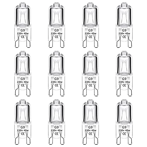 Oferta limitada: Caldarax Paquete de 12 Bombilla Halógena G9 40W Regulable, 230V Bombilla de 2 Pines Cápsula Transparente, 2700K Blanco Cálido, 480LM, para Candelabros, Apliques, Luces de Techo de 9.99 € a 9.99 € (ahorro 0.00%)