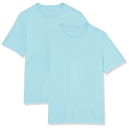 Offerta a tempo: Amazon Essentials T-shirt da uomo regular fit girocollo a maniche corte, confezione da 2, azzurro, XL - 0.00% da 14.80 € a 14.80 €