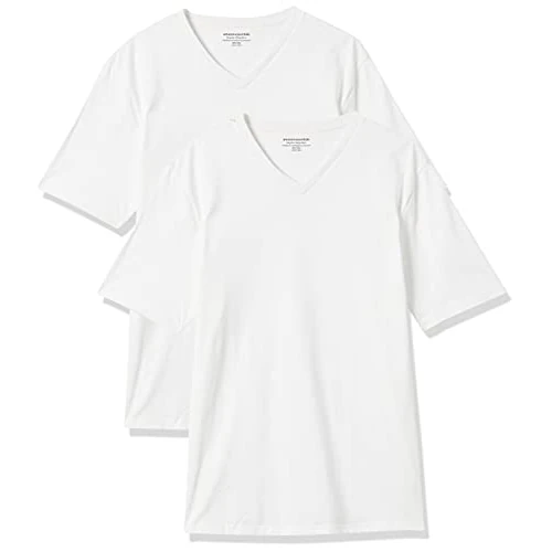 Limited-time offer: Amazon Essentials Men's T-Shirt Regular-Fit Short-Sleeve V-Neck (Available in Big & Tall), Pack of 2, White, XX-Large from 11.30 GBP to 9.40 GBP (save 17%)