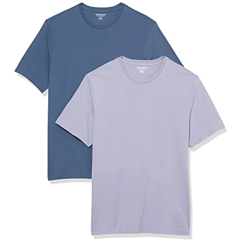 Offerta a tempo: Amazon Essentials T-Shirt Girocollo a Maniche Corte in Cotone, vestibilità Classica Uomo, Pacco da 2, Blu Slavato/Lavanda, XL - 0.00% da 11.70 € a 11.70 €