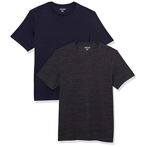 Oferta limitada: Amazon Essentials Camiseta de Manga Corta, Cuello Redondo y Corte Ajustado Hombre, Pack de 2, Azul Marino/Carbón Mezcla, XL de 12.28 € a 12.28 € (ahorro 0.00%)