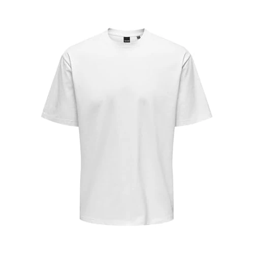 Only & Sons Homme Onsfred Rlx Tee Noos T-shirt, Blanc Éclatant., S EU