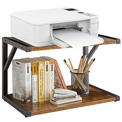 Tijdelijke aanbieding: IBUYKE TLJ004H Bureaustandaard met 2 niveaus, multifunctionele bureau-organizer, boekenrek voor printerboeken, fax, scanner, bestanden, boeken, rustiek bruin TLJ004H van 46.71 € naar 46.71 € (0.00% korting)