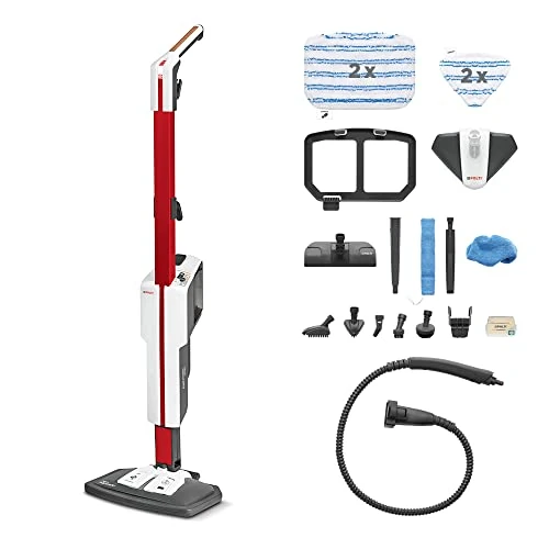 Zeitlich begrenztes Angebot: Polti Vaporetto SV650 Style, Dampfreiniger-Besen mit integriertem Handgerät, Max. Leistung 1500 W, 19 Zubehörteile, Anti-Kalk-Filter, Unbegrenzte Laufzeit, Vertikale Parkposition, Rot und Weiß von 131.78 € auf 109.99 € (17% Ra