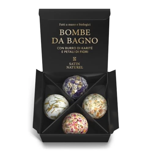 Offerta a tempo: Satin Naturel 4 Bombe da Bagno Bio di Lusso - 0.00% da 21.99 € a 21.99 €