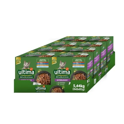 Tijdelijke aanbieding: ULTIMA Maaltijdzakje voor gesteriliseerde katten, kip, rundvlees, tonijn en oceaanvis, 8 verpakkingen x 8 x 85 g van 41.52 EUR naar 41.52 EUR (korting 0%)