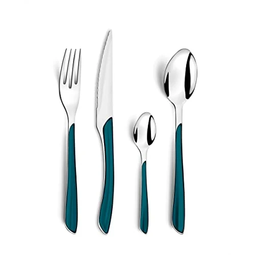 Amefa 2214GFPA10C40 Sparkle 24-Piece Cutlery Set Duck Blue, Stainless Steel
