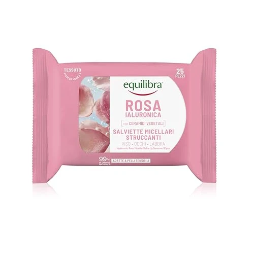 Oferta limitada: Equilibra Viso, Toallitas microcelulares desmaquillantes, de tela con agua de rosa fermentada, ácido hialurónico y glicerina vegetal, desmaquillan con delicadeza, 25 unidades de 4.99 € a 4.99 € (ahorro 0.00%)