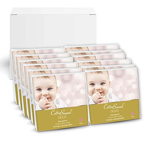Offerta a tempo: Cotton Sound GOLD BABY Telini Igienici 12 confezioni x 15 Pezzi - 14% da 116.22 € a 100.52 €