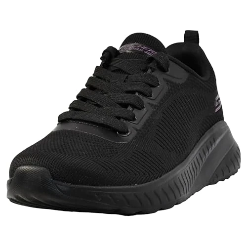 Skechers Bobs Squad Chaos Face Off Damen Sportschuhe, Schwarz, 37.5 EU Weit