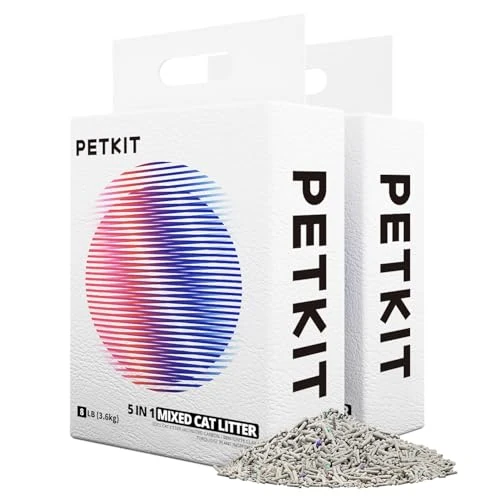 Offre limitée : PETKIT Litière Mixte 5 en 1 pour Chats,Chasse d'eau，sans Odeur, avec Charbon Actif, Ultra Absorbante et à Séchage Rapide Litière Tofu pour Chats(Deux Sacs) de 32.96 € à 24.99 € (24% de remise)