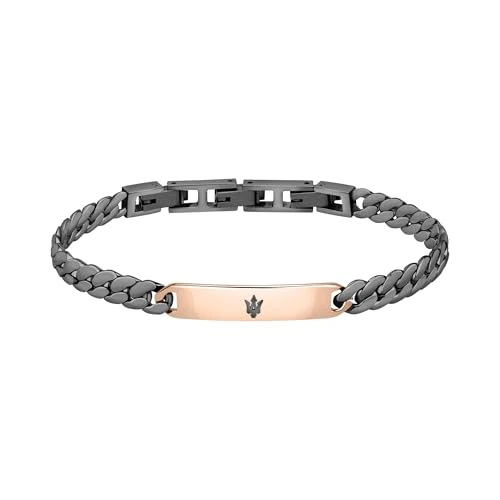 Offerta a tempo: Maserati Jewels Bracciale Uomo in Acciaio, IP RG, IP GUN - JM222AVD03 — 33% da 89,00 € a 59,95 €