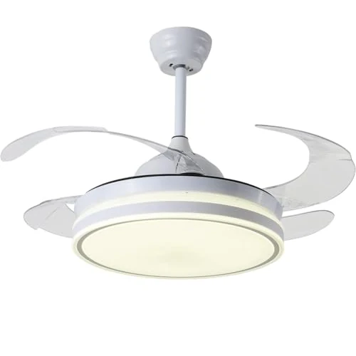 Offerta a tempo: BEL AIR HOME - Ventilatore da soffitto ASGARD con motore DC e telecomando - Luce LED 36W regolabile (3000K, 4000K, 6500K) - Pale pieghevoli silenziose - Bianco, Metallo - 24% da 64.99 € a 49.45 €