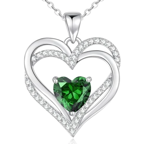 Offerta a tempo: CDE Collana Argento 925 Donna, Collana Cuore Birthstone Necklace, Regalo Gioielli Donna per Mogile/Sorella/Amiche, Regalo Donna Anniversario Compleanno Festa della Mamma Valentin’s Day — 20% da 49,99 € a 39,99 €