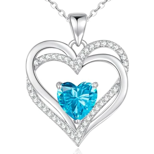 CDE Naszyjnik damski ze srebra próby 925, naszyjnik serce prezent biżuteria damska dla mamy/siostry/przyjaciół, prezent dla kobiet, rocznica, urodziny, dzień matki, walentynki, Boże Narodzenie,