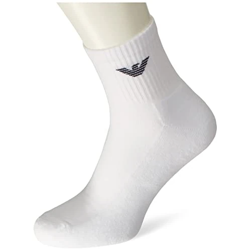 Emporio Armani Underwear 3-Pack Short Socks Sporty Terrycloth, Pack de 3 calcetines cortos de los hombres, White, TU