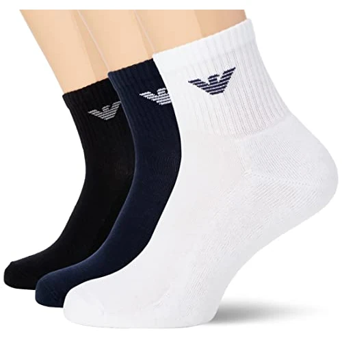 Begrenztes Angebot: Emporio Armani Herren 3-Pack Short Socks von 31.21 EUR auf 22.16 EUR (Rabatt 29%)