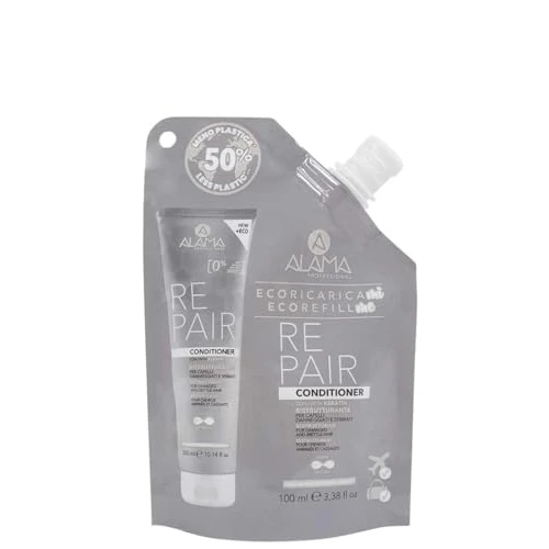 Oferta ograniczona: Alama Professional Eco-Refill Refill Refill Repair Balsam z keratyną do włosów zniszczonych i zniszczonych, regenerująca pielęgnacja, 90% naturalnych składników, 100 ml z 17.86 PLN na 17.86 PLN (zniżka 0%)