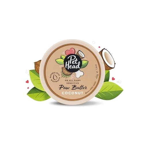 Pet Head On All Paws Kokospfotenbutter Feuchtigkeitsbalsam für Hundepfoten Beruhigt und pflegt Pfoten und Nasen Professionelle Pflege Sanfte Formel für Hunde und Welpen 40g