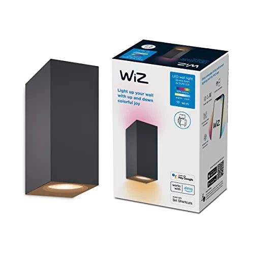 Offerta a tempo: WiZ Lampada da Parete Smart Up and Down, 2 Punti Luce, Luce Bianca e Colorata, 2x5W, Wi-Fi, , Nero, Tecnologia SpaceSense, Controllo Vocale (Alexa, Apple HomeKit, Google Home) - 50% da 89.99 € a 44.99 €