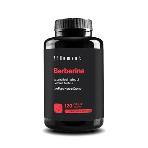 Berberine, 120 Veganistische Capsules | met zwarte peper en chroom | Het beste Berberis aristata extract | Veganistisch,GGO-vrij, glutenvrij | Zenement