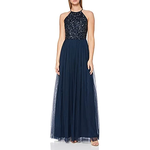 Zeitlich begrenztes Angebot: Maya Deluxe Damen Maya Deluxe Women's Bridesmaid Maxi Dress Halter Neck Sequin Embellished Prom Graduation Wedding Brautjungfernkleid, Navy, EU 54(UK 26) von 66.14 € auf 66.14 € (0.00% Rabatt)