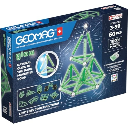 Oferta limitada: Geomag, Glow Recycled, Construcciones Magnéticas Efecto Glow, Barras Que Brillan en la Oscuridad, Paquete de 60 Piezas, Plástico 100% Reciclado de 45.00 € a 34.59 € (ahorro 23%)