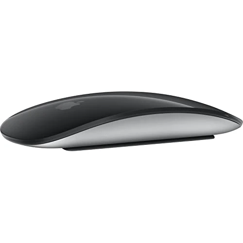 Apple Magic Mouse: Bluetooth, rechargeable. Works with Mac or iPad; Black, Multi-Touch surface (Lightning)