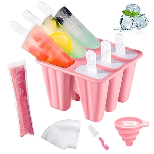 Offerta a tempo: AmzKoi Stampi Ghiaccioli, Silicone Stampi per Gelato senza BPA, Formine Ghiaccioli Riutilizzabili, Ghiaccioli Stampo, Stampi Gelato Stecco, Stampo Ghiaccioli per Bambini Adulti (Rosa) - 0.00% da 11.99 € a 11.99 €