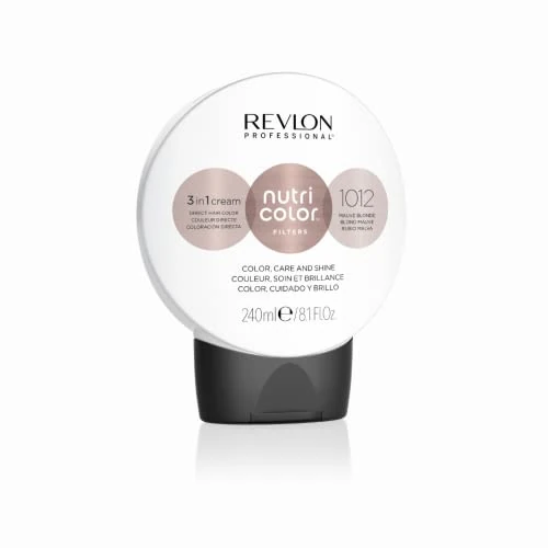 Oferta limitada: REVLON PROFESSIONAL Nutri Color Filters, Mascarilla de Coloración Temporal para el Pelo, Brillo Intenso, Tinte Pelo Mujer Tono 1012 Rubio Malva, 240 ml de 19.17 € a 14.40 € (ahorro 24.88%)