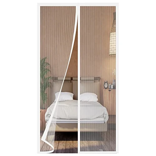 Offerta a tempo: Zanzariera Magnetica per Porte, Varie Taglie, Versione aggiornata, 95x250 cm, Tenda Zanzariera, Maglia Fine, Adatto per balconi, cantine, camere da letto e porte scorrevoli, Strisce Bianche - 0.00% da 25.09 € a 25.09 €