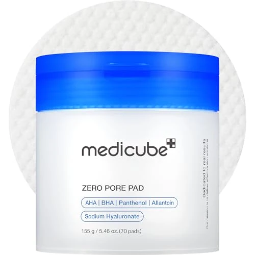 Medicube Zero Pore Pads 2.0-70 Płatków z Mikrofibry, 155g - Naturalne Składniki, BHA i AHA, Bez SLS, Lawenda, Oczyszczanie Twarzy