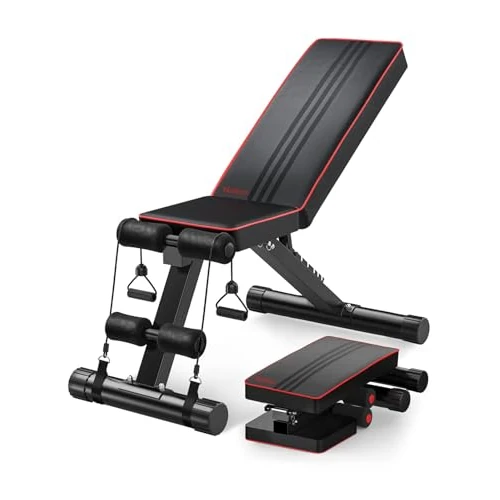 Limited offer: YOLEO Folding Weight Bench, Multifunctional Training Fitness Bench, Abdominal Trainer, Incline Bench with 6-Way Adjustable Backrest/3-Way Adjustable Seat Cushion, Load 300 kg (Black) from 69.99 EUR to 69.99 EUR (save 0%)