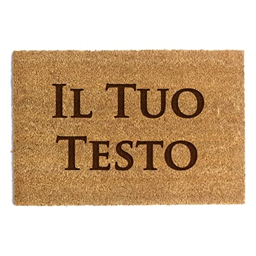 Offerta a tempo: Happenings Zerbino Personalizzato In Fibra Di Cocco Con Testo Libero Tappeto D'ingresso Antiscivolo Naturale La Tua Iscrizioneper l'interno della casa (40 x 60cm, Modello 1) - 0.00% da 24.90 € a 24.90 €