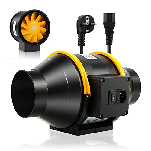 Zeitlich begrenztes Angebot: FanGoFast Rohrventilator 100 mm Leiser Abluftventilator Inline-Kanalventilator 230V mit IEC-Steckdose EU-Stecker + 1,5 m EU Netzkabel für Badezimmer, Küche, Büro & Growbox‌ von 66.99 € auf 66.99 € (0.00% Rabatt)