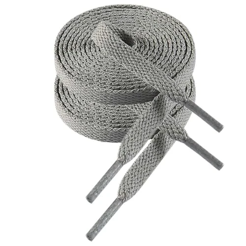 Offerta a tempo: VSUDO 150 cm Lacci Scarpe Grigio Chiaro Piatti da Ginnastica, Light Grey Shoelace for Sneakers, Larghi 8mm Stringhe Scarpe Sportive di Ricambio (1 Paio-Grigio Chiaro-150cm) - 0.00% da 6.99 € a 6.99 €