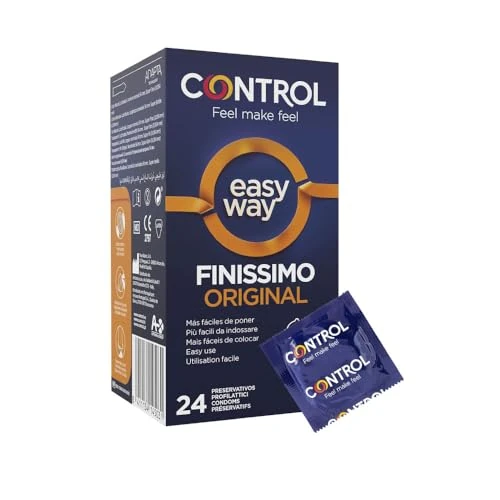 Control EasyWay Fine Original Thin Condoms with Tongue for Quick wear - 24 Condoms