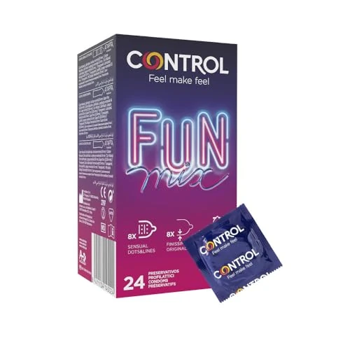 CONTROL Fun Mix: dünne, stimulierende und besonders feuchtigkeitsspendende Kondome – 24 Kondome