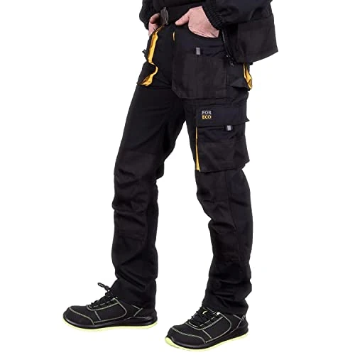 REIS Foreco-t_by Work Utility broek voor heren, zwart en geel, 46, zwart en geel, 46