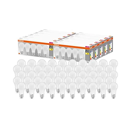 Offerta a tempo: OSRAM LED Base Classic A, a forma di lampadina con base E27, bianco caldo, 2700 K, 8,50 W, sostituzione della lampadina a incandescenza da 60 W, opaco, 10 x 5-pack - 12% da 79.69 € a 70.48 €
