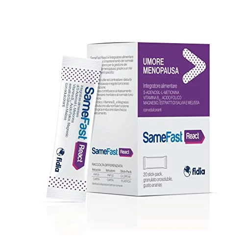 Oferta ograniczona: SameFast React suplement diety do tonu nastroju | Specjalny do zarządzania zaburzeniami menopauzy | Gluten i laktoza wolna | Granulat rozpuszczalny w wodzie Smak ananasowy | 20 saszetek z 107.96 PLN na 107.96 PLN (zniżka 0%)