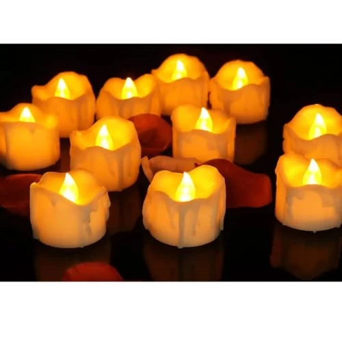Zeitlich begrenztes Angebot: Jonami 12 LED Kerzen Flackernde Flammenlose Teelichter Elektrische Kerzen Beleuchtung mit Batterie für Halloween Valentinstag Party Zuhause Deko - Warmes Licht von 8.95 € auf 8.95 € (0.00% Rabatt)