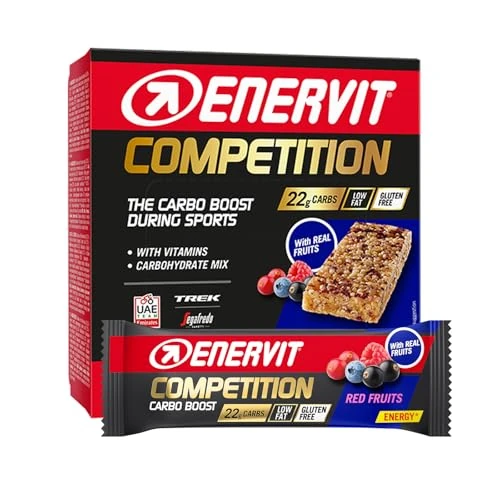 Enervit Competition Energy Bar (Red Fruits, Box of 12 Bars)