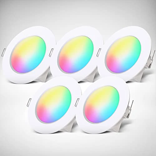 Zeitlich begrenztes Angebot: B.K.Licht - 5er Set LED Bad Einbaustrahler 230V mit Fernbedienung, buntes RGB Licht, Lochmass 70mm, LED Spot, Deckenspots, Spots, Einbauleuchten, Einbauspots, Badezimmer, 92x45 mm, Weiß von 36.99 € auf 29.12 € (21% Rabatt)