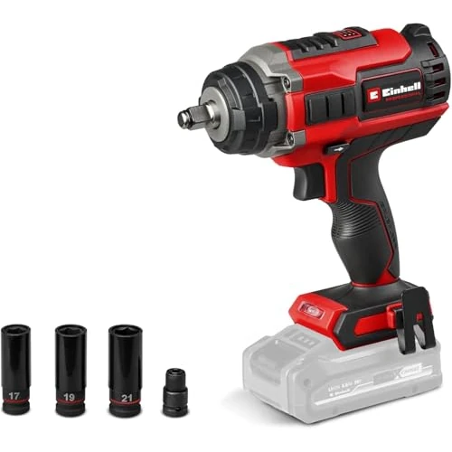 Einhell Professional Atornillador de impacto con batería IMPAXXO 18/450 Power X-Change (18 V, 450 Nm, 3 niveles de potencia, sin escobillas, recepción de 1/2", incl. set de tuercas, sin batería)