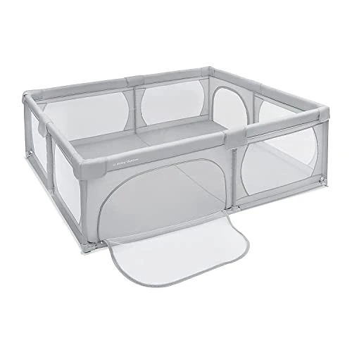 Limited-time offer: Moby-System Baby Playpen, Activity Center for Children, with Non-Slip Base, Stable, Protection, Waterproof, Transport Bag, 200 x 140 cm, Grey from 112.82 £ to 112.82 £ (save 0.0%)