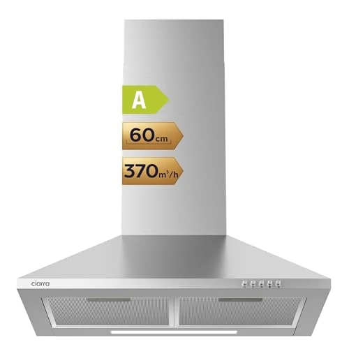 Limited-time offer: CIARRA CAS6201A Cooker Hood 60cm Stainless Steel Chimney Range Hood 600mm Recirculating Duct Kitchen Ventilation Extractor Fan from 74.99 GBP to 63.74 GBP (save 15%)