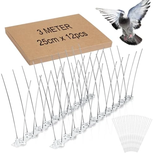 Offre limitée : Pic Anti Pigeon Inoxydable 3M 12x25cm avec 24pcs Plastique Zip Attaches Anti-Oiseaux pour Effrayer Pigeons Moineaux Corbeaux Chats Respectueux des Animaux Pic Anti Oiseaux de 19.99 € à 19.99 € (0.00% de remise)