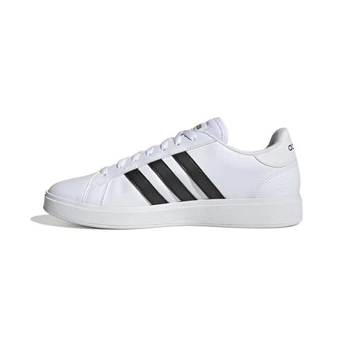 adidas Herren Grand Court Base 2.0 Shoes, Cloud White/Core Black/Cloud White, 44 EU